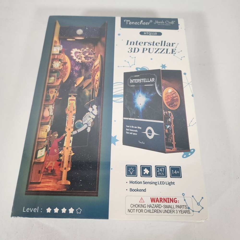 Tonecheer Interstellar Book Nook DIY 3D Puzzle Kit HTQ110 LED New Sealed